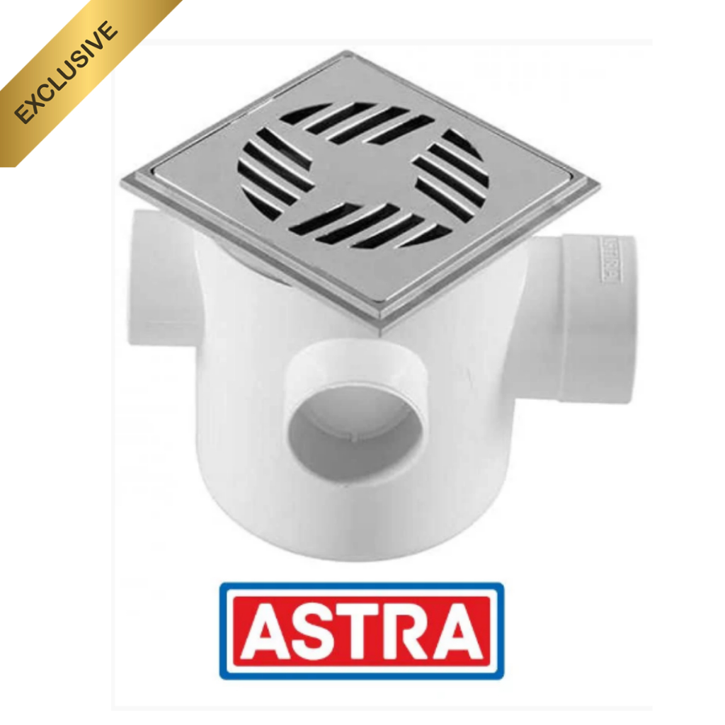 Caixa Sifonada 10x10x40cm Grelha Quadrada Cromada - Astra em Oferta na Shopee