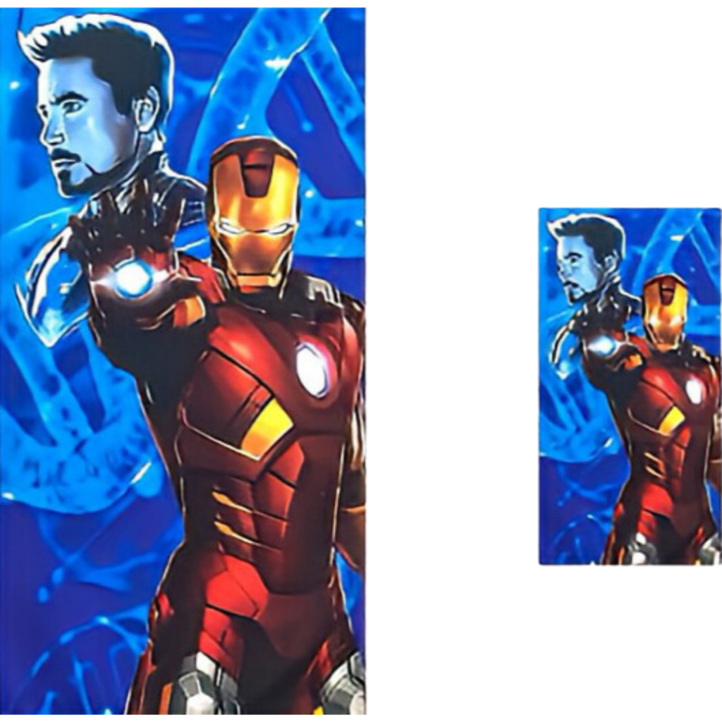 Homem de Ferro -  kit Toalha de Banho Homem de Ferro + Toalha de Rosto Homem de Ferro