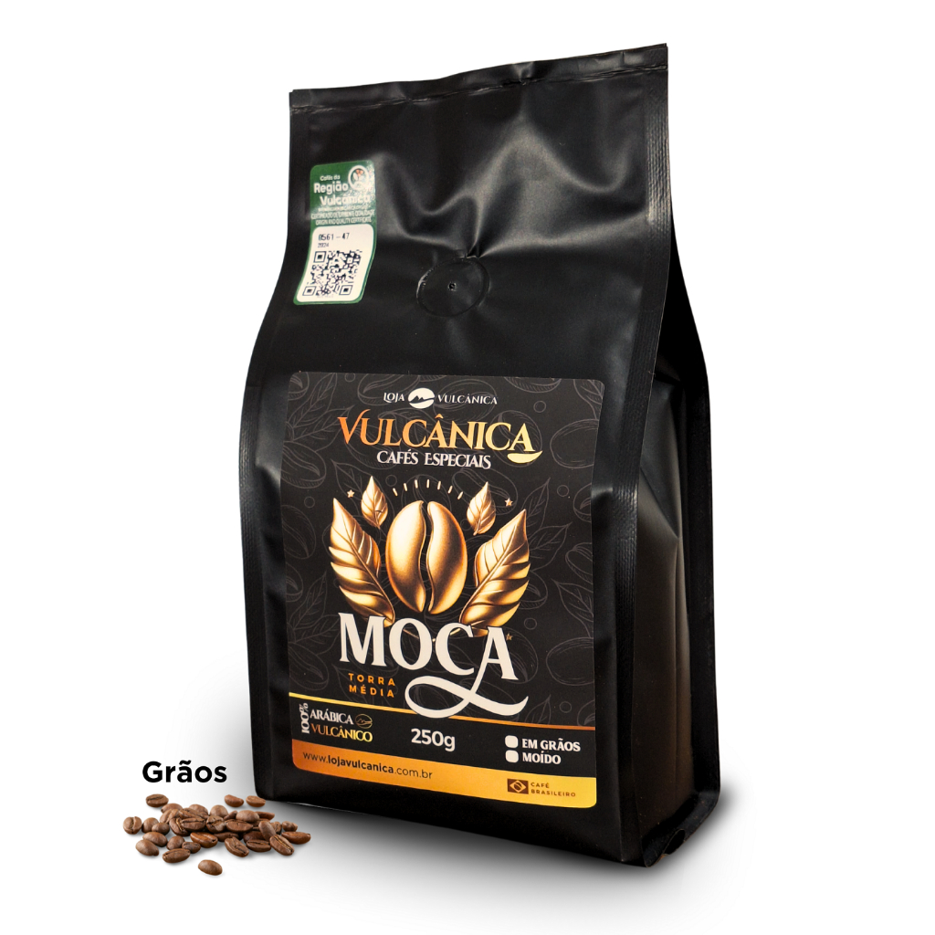 Café Especial em Grão ou Moído 250g - Moca - Vulcânica Cafés Especiais
