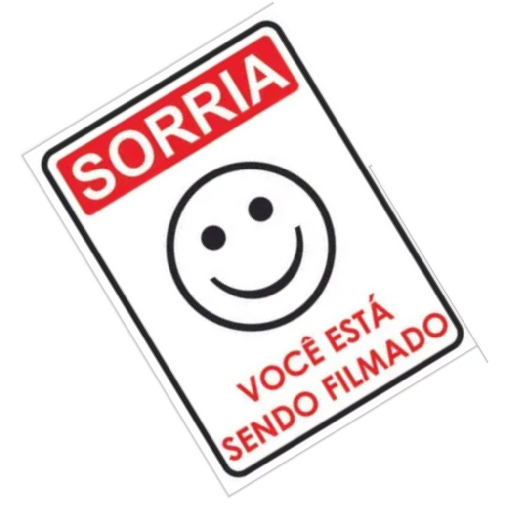 Placa Monitoramento Sorria Você Está Sendo Filmado 15x20cm Vídeo segurança