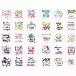1000 Adesivos Motivacionais Envio Rápido Frases com Recote 64 Modelos Diferentes 3x3