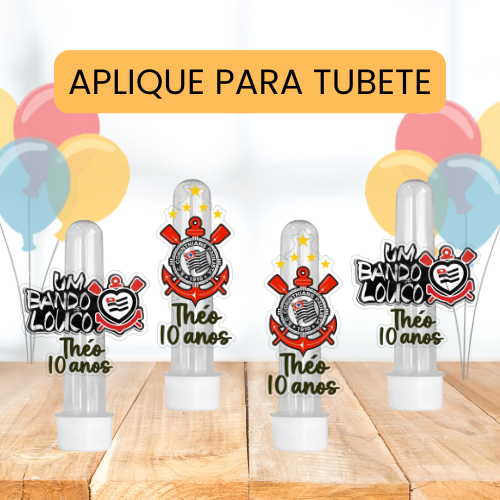 Aplique para Tubete Corinthians Personalizado | Lembrancinha Aniversário