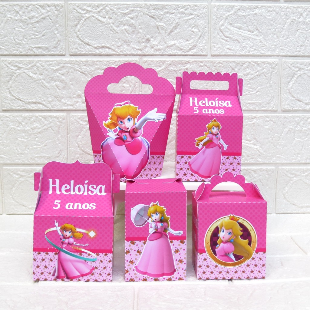 Kit Personalizado Princesa Peach-Princesa do Mario /Lembrancinhas Caixinhas Personalizadas Kit Festa