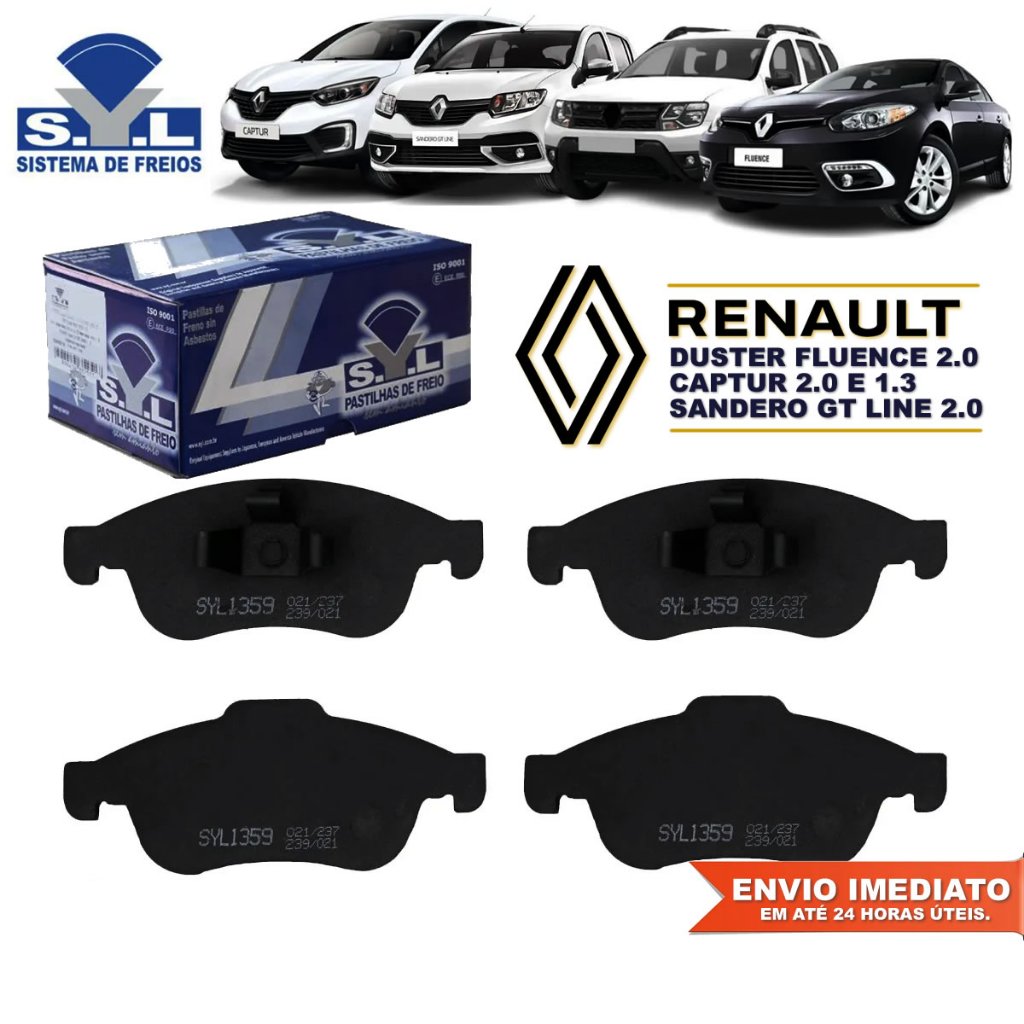 Pastilha de Freio Dianteira Renault Duster Captur Fluence 2.0 Original SYL Com Nota Fiscal Garantia em Oferta na Shopee