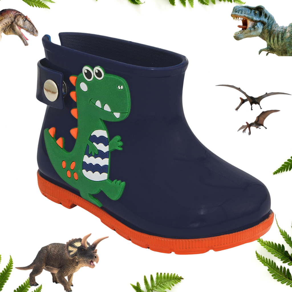 Bota galocha infantil menino masculina dinossauro lançamento Impermeável em Oferta na Shopee