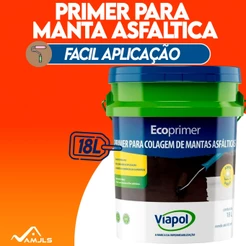 Primer Para Fita e Manta Asfáltica Marrom 18 Litros - Viapol