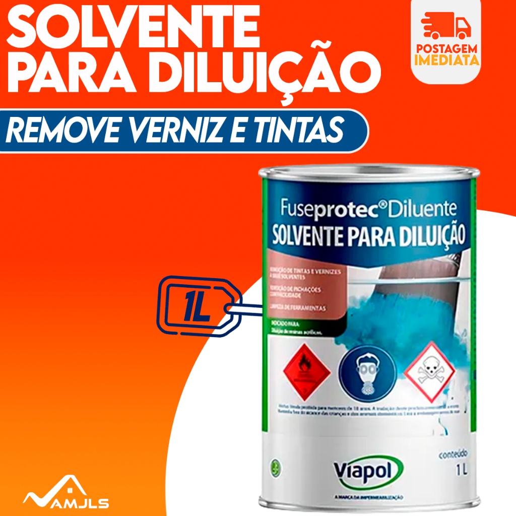 Diluente Remove Pixação 1L Para Resina Acrílica Fuseprotec Viapol