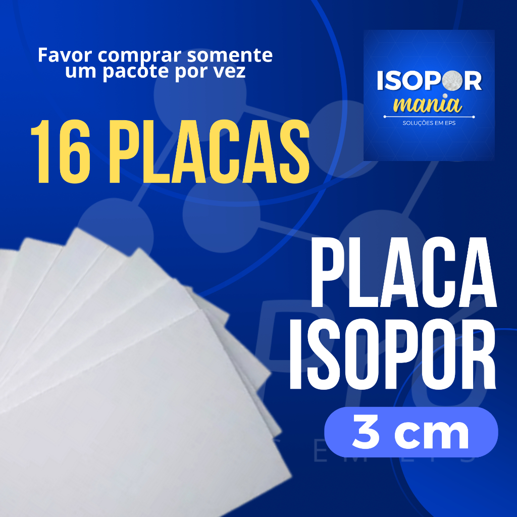 Kit 16 Placas Isopor Antichamas Espessura 30mm ( 3cm ) 100x50x3cm - Envio Imediato