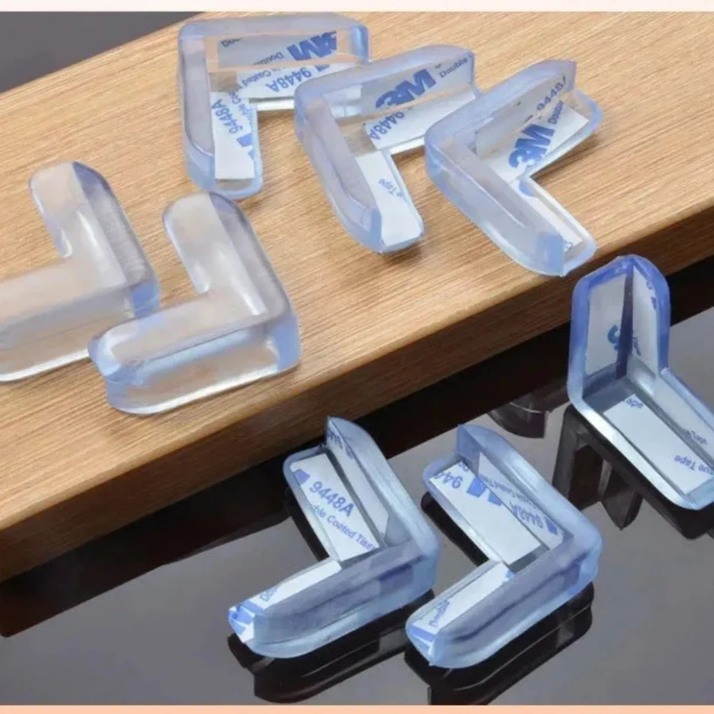 4 Peças Protetor Borda Canto Quina Mesa Vidro Cantoneira Bebê Cor Transparente