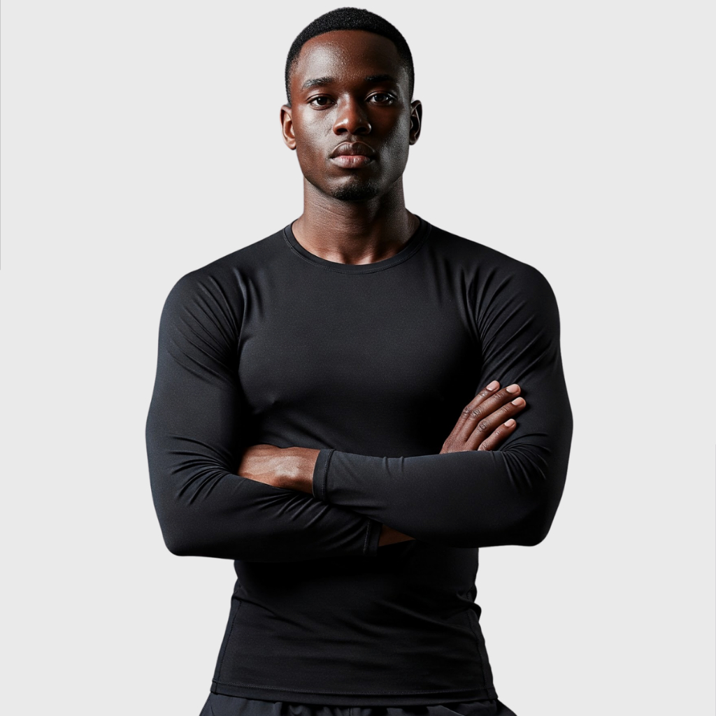 Camisa Proteção Uv Masculina Malha Fria Térmica Manga Longa Toque Macio Gelado Segunda Pele Dry Fit