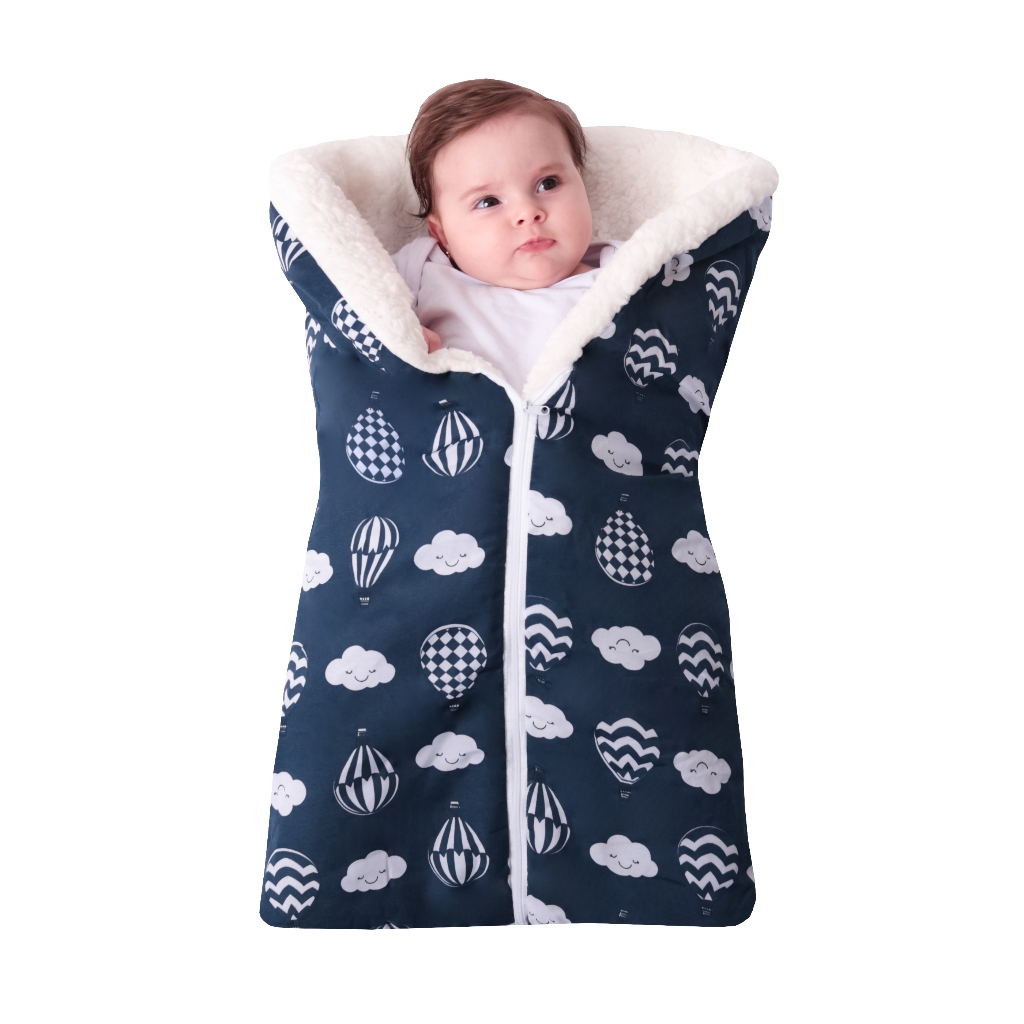 saco de dormir casulo pra bebe SHERPA com ziper, enxoval, frio, nenê em Oferta na Shopee