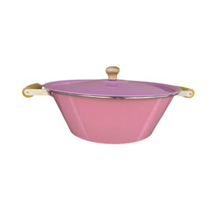 Tacho Pop Rosa N 26 C/Tampa Panela De Alumínio Leve Para Feijoada Caldos Sopas Frituras etc