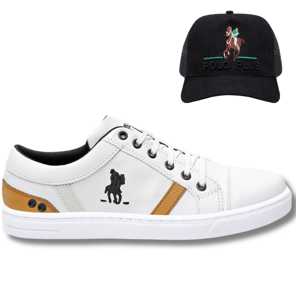 Tênis Masculino Original Polo Plus + Boné Masculino Brinde