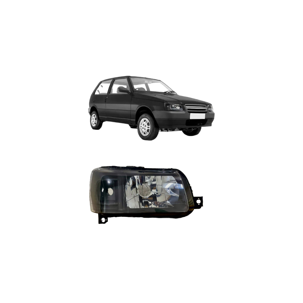 Farol Fiat Uno Fire 2004 05 06 07 08 09 2010 Mascara Negra