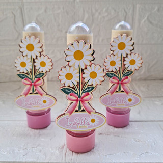 Tubete 3D margaridas | Lembrancinha margaridas | Personalizados para festa margaridas | Festa infantil margaridas