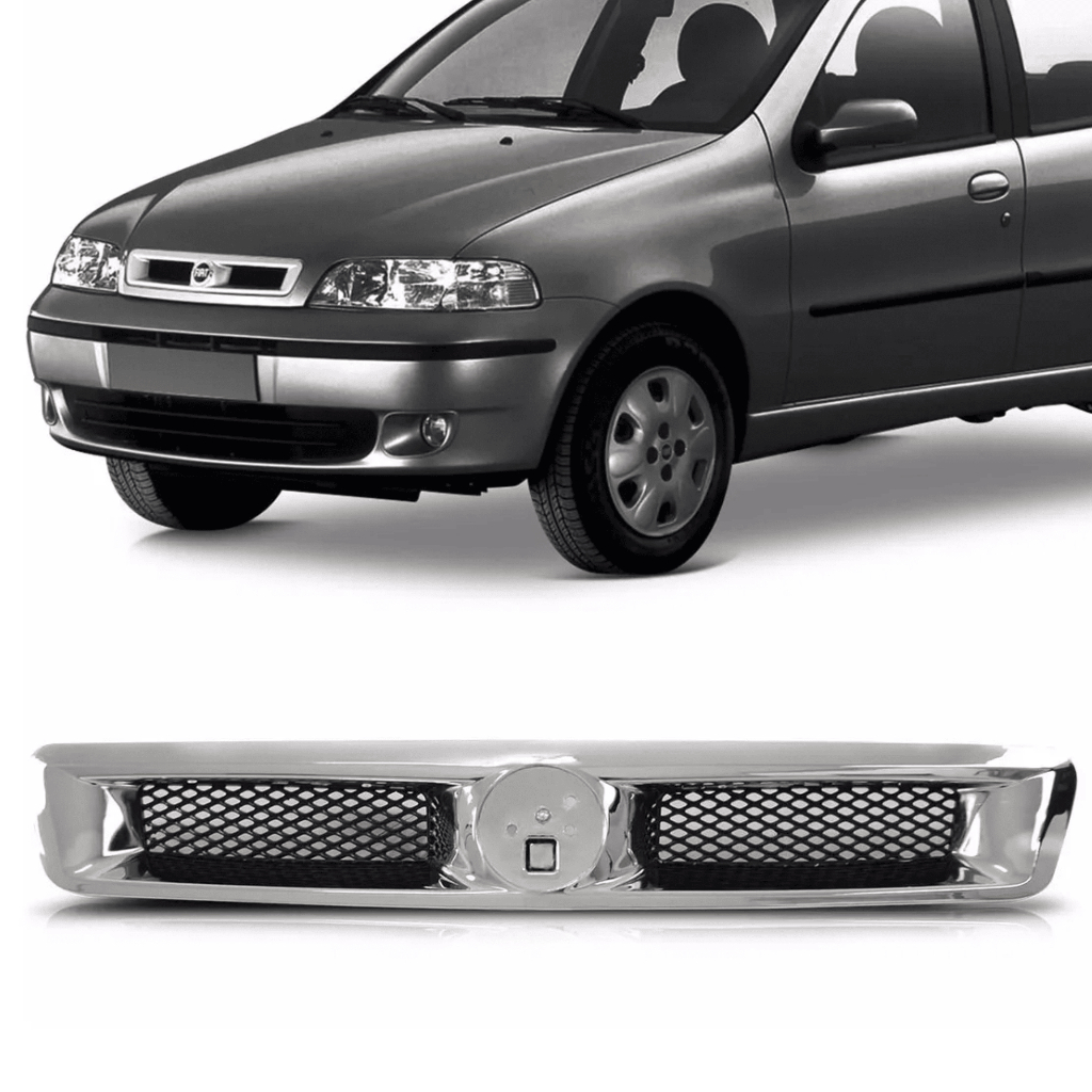 GRADE DO RADIADOR PALIO SIENA STRADA WEEKEND FIRE 2001 A 2007 (CROMADA) em Oferta na Shopee