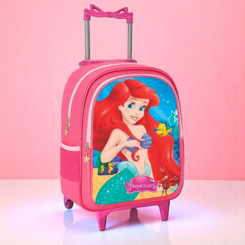 Mochila Rodinha Escolar Menina Infantil Juvenil Feminina - Ariel em Oferta na Shopee