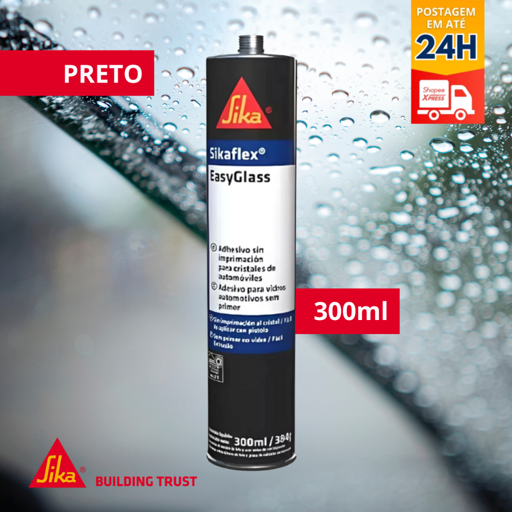 Cola Parabrisa - Sikaflex® EasyGlass 300ml Preto - SIKA em Oferta na Shopee