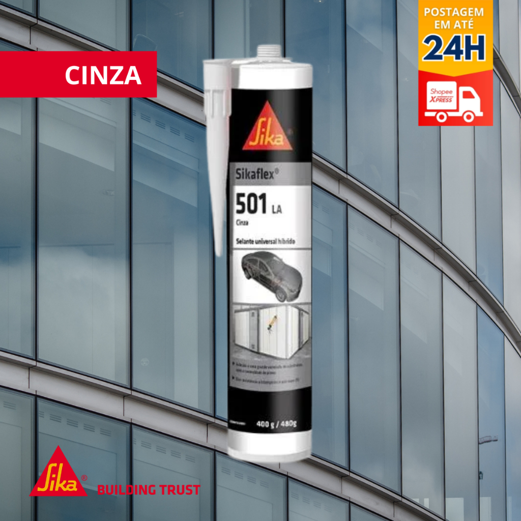Selante Uso Geral e Automotivo Sikaflex®-501 LA Cinza 400g - SIKA em Oferta na Shopee