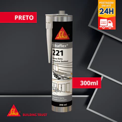 Adesivo e Selante Multiuso - Sikaflex®-221 Cartucho 300ml Preto - SIKA