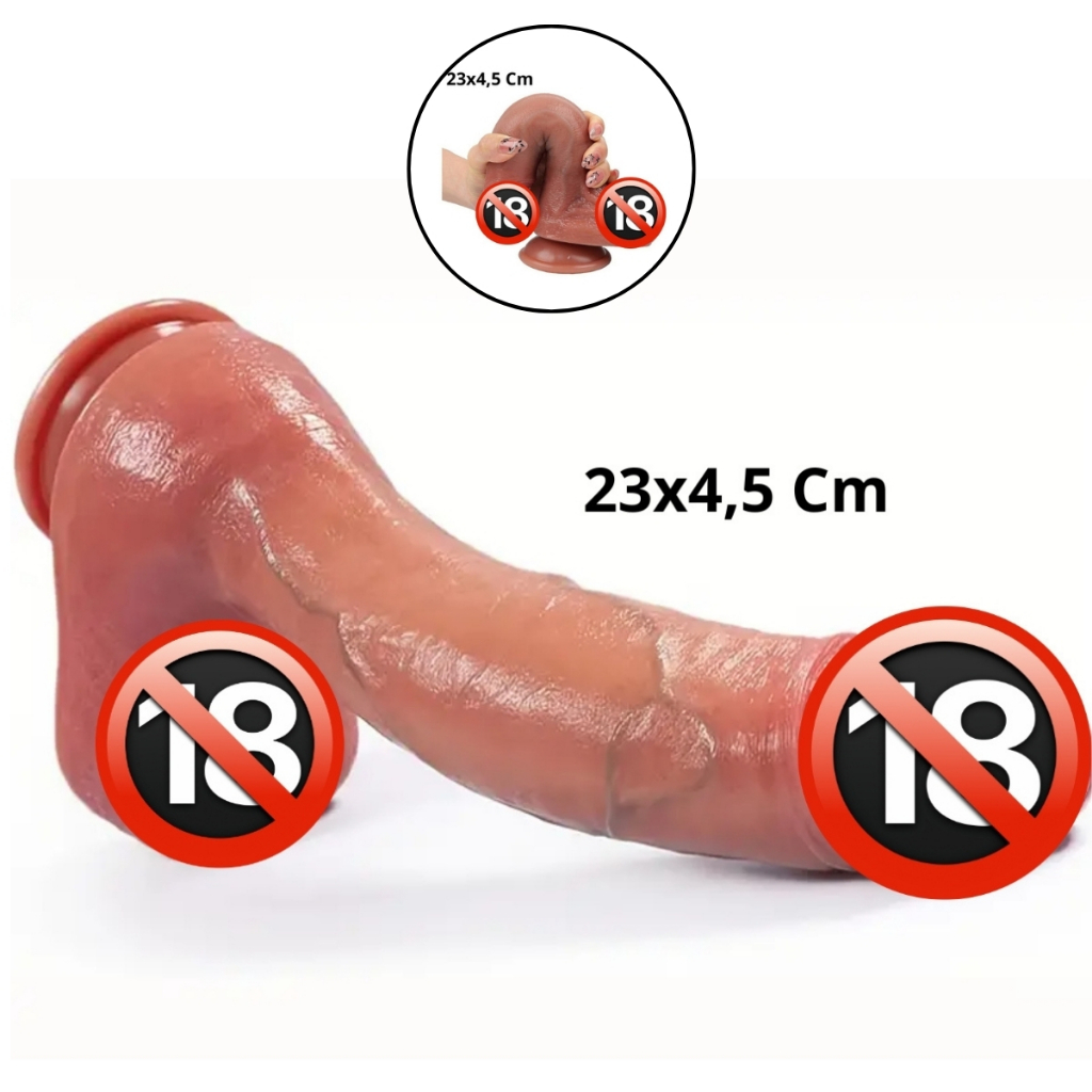 Consolo Ultra Realista 23x4,5 Cm Dildo Macio Pênis Silicone em Oferta na Shopee