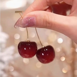 Brinco De Cereja Pingente em Formato Bijuteria Fruta para feminina Vermelho