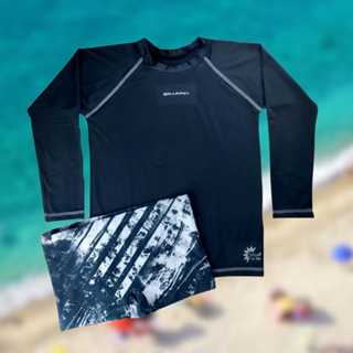 Camiseta Proteção Uv + Sunga Boxer Juvenil Grappin em Oferta na Shopee