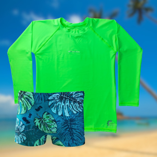 Camiseta e Sunga Meninos com Proteção Grappin em Oferta na Shopee