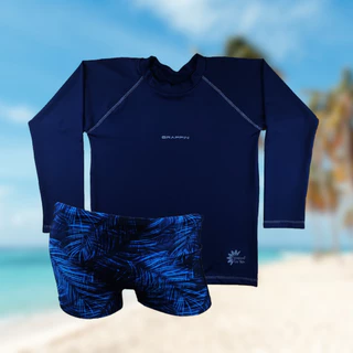 Camiseta + Sunga Boxer Infanto Juvenil Grappin