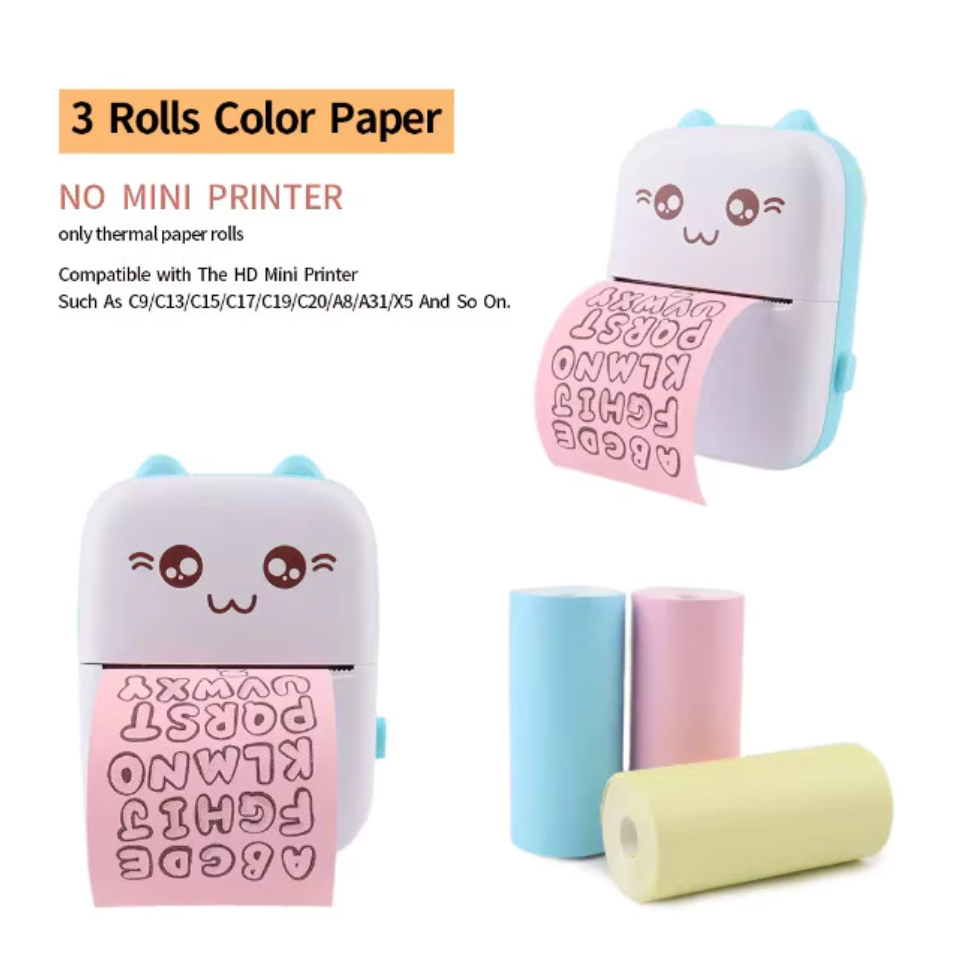 Kit 3 / 6 Rolos Bobinas Coloridas Papel Termico Impressora 57x30mm em Oferta na Shopee