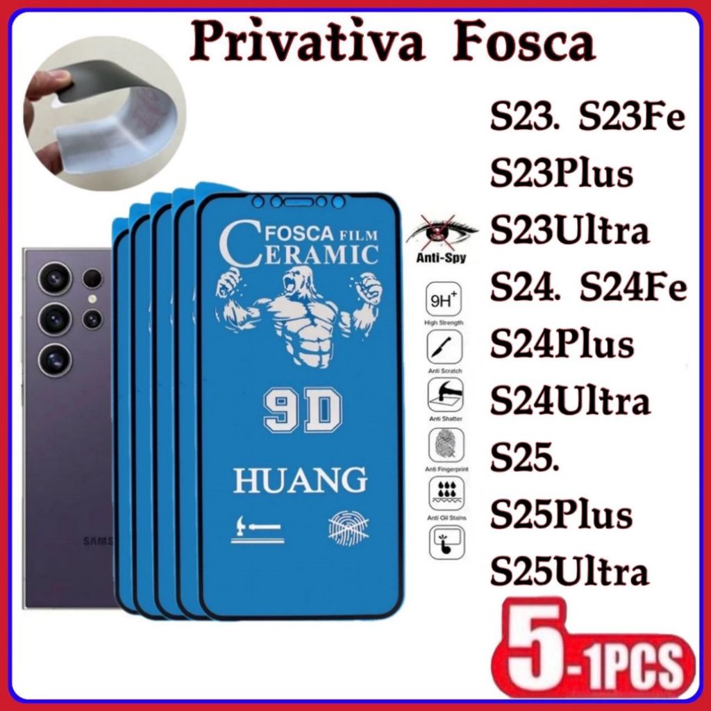 Película Privativa Fosca Anti-Spy Matte Cerâmica Hidrogel Samsung S23 S23PLUS S23FE S24 S24PLUS S24ULTRA S25 S25Plus em Oferta na Shopee