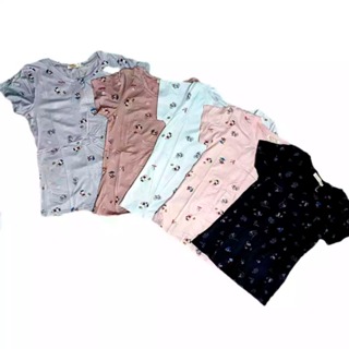 T-shirt Blusa Básica Feminina Camiseta Estampada em Oferta na Shopee