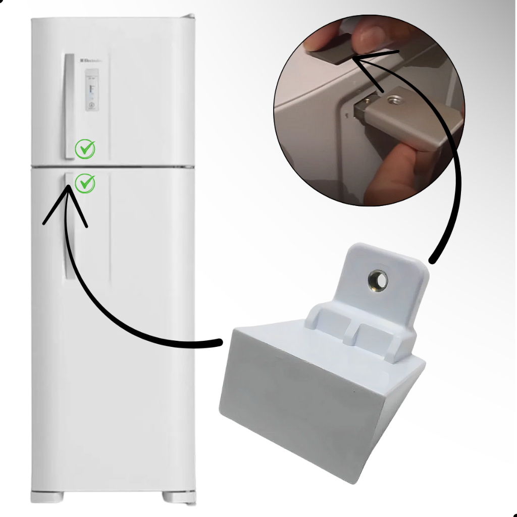 Suporte Branco Puxador da porta Geladeira Electrolux branca e inox DFN42 DF36A DFX42 DF36X em Oferta na Shopee