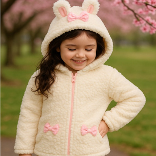 Casaco Teddy Infantil Menina Capuz Touca com Ziper Ted Tedy Forrado Quente Jaqueta Infantil em Oferta na Shopee