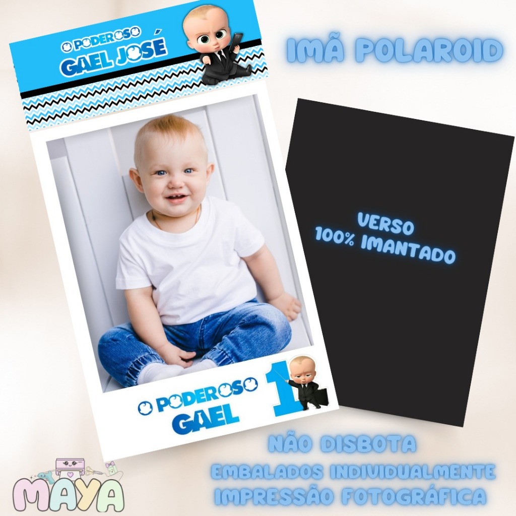 Imã Polaroid Personalizado com Sua Foto Tema Poderoso Chefinho Lembrancinha Imã Polaroid Personalizada Festa Poderoso C
