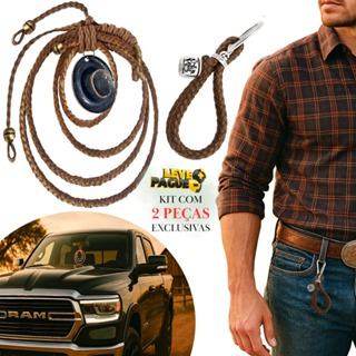 Laço Couro Cru Retrovisor de Carro Chapéu Country + Chaveiro - Vários Modelos em Oferta na Shopee