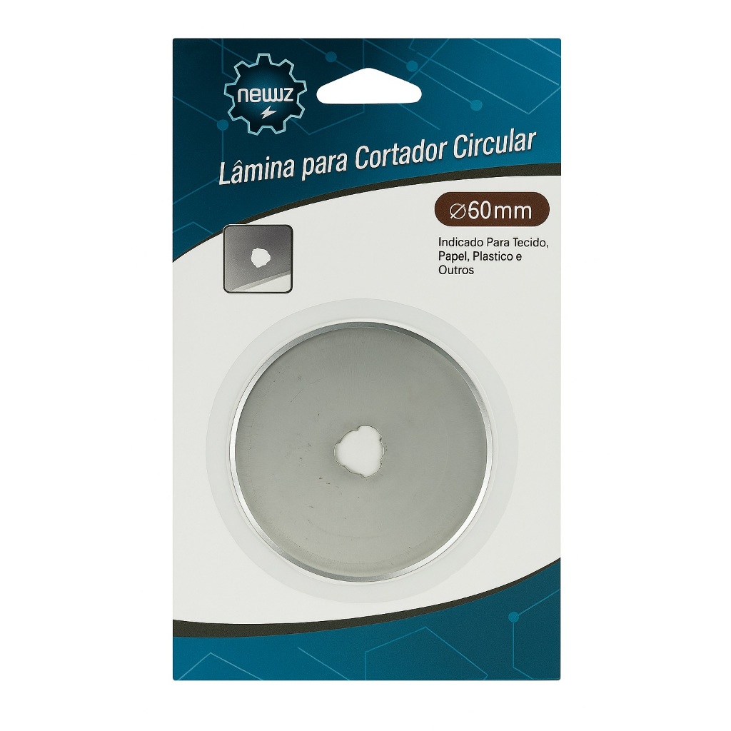 Lâmina Disco Para Cortador Circular 60mm Newz- Alta Precisão e Durabilidade para Tecido, Papel, EVA