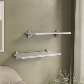 Kit 2 Prateleira Mdf De Parede 40x20 Suspensa Para Livros com Suporte Bico de Tucano em Oferta na Shopee