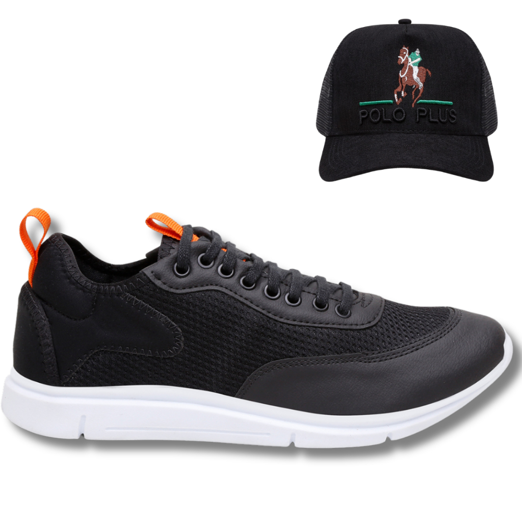 Kit Boné + Tênis Casual Masculino Polo Plus