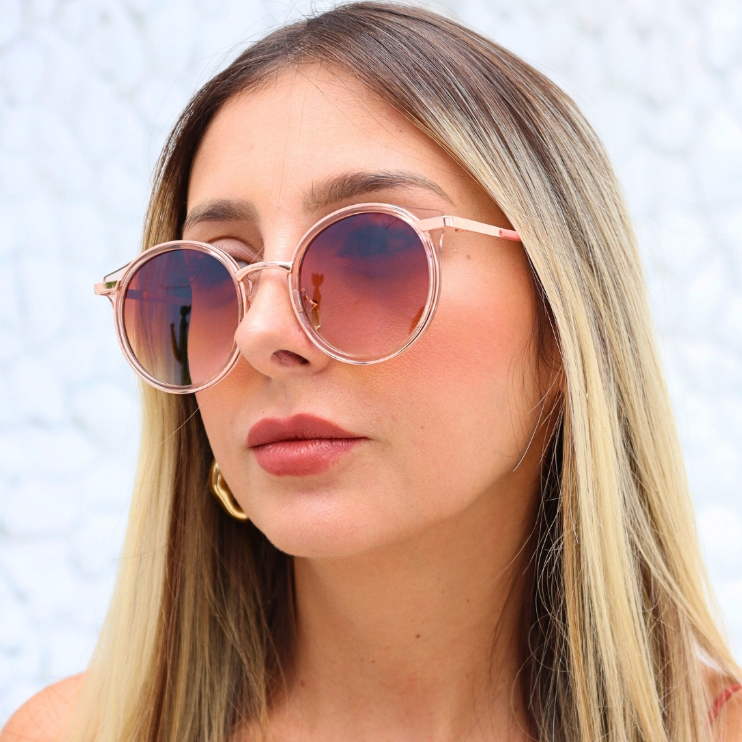 Óculos de Sol Florença Redondo Gatinho Premium Blogueira Elegante uv400 Feminino - Fashion Accessories