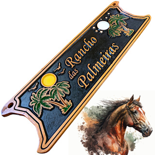 Placa Personalizada de Sítio Chácara Fazenda Porteira Rancho | Entalhada Em Madeira Maciça Decoração em Oferta na Shopee
