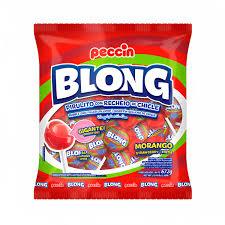 Pirulito Blong Gigante Peccin 672g c/24un | Recheado Chiclete Morango, Festa, Lembrancinha