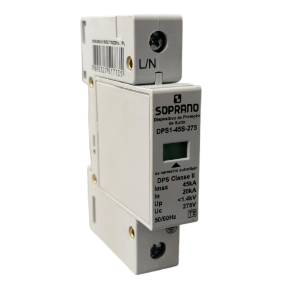 Protetor Surto Dps Anti Raio 1p 45ka 275v Biv F/n Soprano