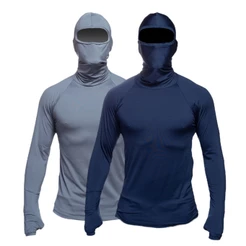Kit 02 Segunda Pele Com Proteção Solar Uv Touca Balaclava Capuz Sol Frio Oferta 24h