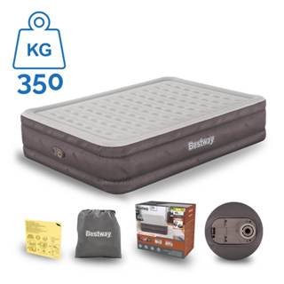 Cama Colchão Inflável Casal Até 350kg Fortech Queen Com Bomba Embutida + Bolsa Bestway