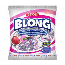 Pirulito Blong Gigante Peccin 672g c/24un | Recheado Chiclete Sabor Cereja, Festa, Lembrancinha