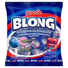 Pirulito Blong Gigante Peccin 672g c/24un | Recheio Chiclete Pinta Língua Azul Framboesa, Festa, Lembrancinha