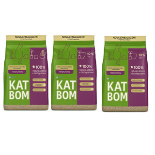Kit 3 Granulado Sanitário Katbom Natural para Gatos - 3 Kg em Oferta na Shopee