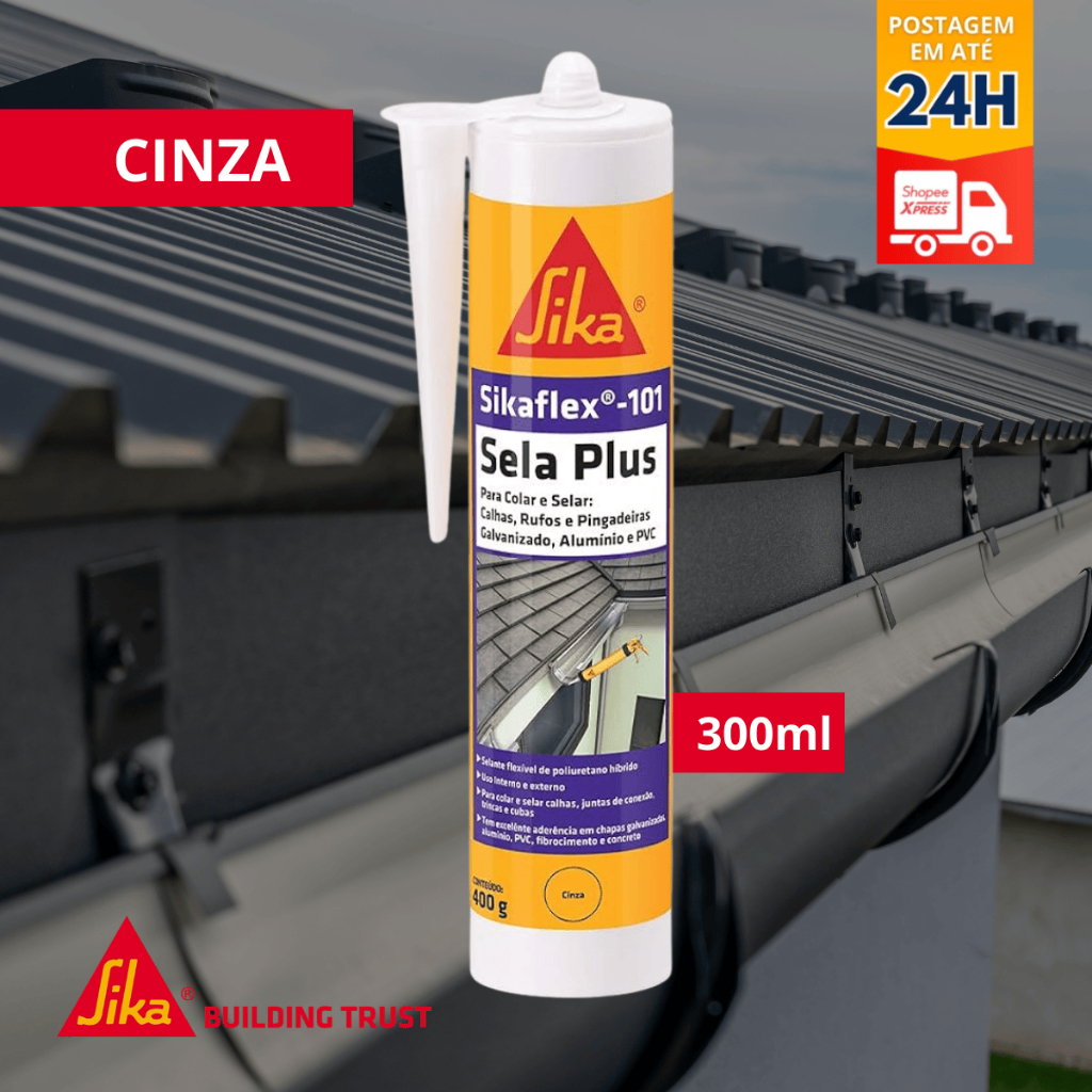 Vedação e Colagem Sikaflex®-101 Sela Plus - Cinza - Selante Flexível de Poliuretano - SIKA em Oferta na Shopee