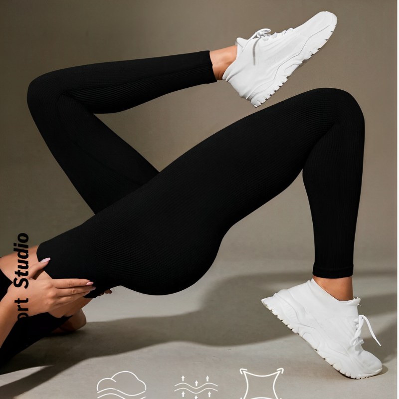 Calça Feminina Esportiva Canelada Poliamida Academia Elástica Importada